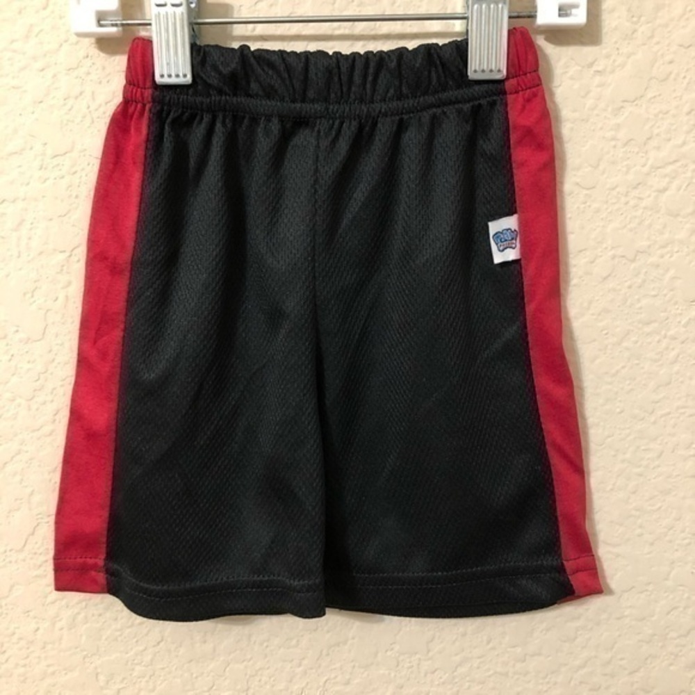 Nickelodeon Paw Patrol Athletic Shorts Black Red Sports Gym Basketball NWT
